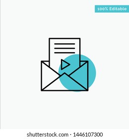 Mail, Message, Sms, Video Player turquoise highlight circle point Vector icon