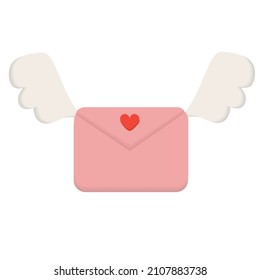 mail message symbol with wings illlustration