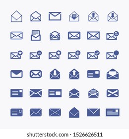Mail and message vector icons. Email pictogram set for site or app.