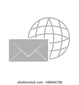 mail message the world, vector illustration