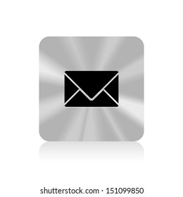 "Mail" metal app icon on white background - Vector illustration