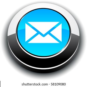 mail metallic 3d vibrant round icon.