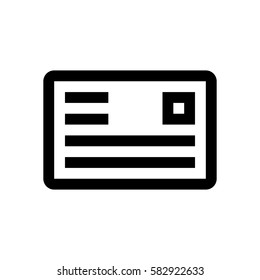 Mail mini line, icon, background and graphic. The icon is black and white, linear  flat, vector, pixel perfect, minimal, suitable for web and print. 