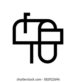 Mail mini line, icon, background and graphic. The icon is black and white, linear  flat, vector, pixel perfect, minimal, suitable for web and print. 