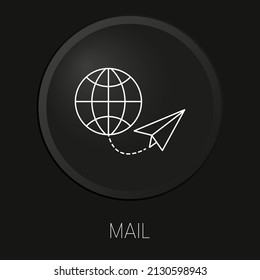 Mail minimale Vektorgrafik Symbol auf 3D-Schaltfläche einzeln auf schwarzem Hintergrund. Premium-Vektorgrafik.
