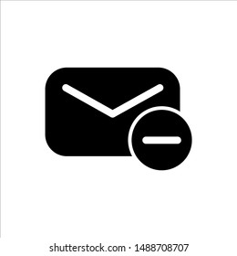 Mail and minus icon with trendy flat line style icon for web, logo, app, UI design. isolated on white background. vector illustration eps 10