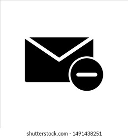 Mail and minus icon with trendy flat line style icon for web, logo, app, UI design. isolated on white background. vector illustration eps 10