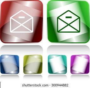 menos de correo. Botones de Internet. Ilustración vectorial.