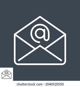 Mail with Monkey Thin Line Vector Icon. Flat icon isolated on the black background. Editable EPS file. Vector illustration.