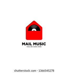 Mail Music logo template vector illustration - Vector