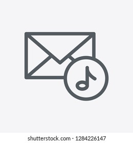Mail with music note icon. Envelope symbol modern, simple, vector, icon for website design, mobile app, ui. Vector Illustration
