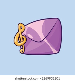 Mail with Music Note Vector Illustration