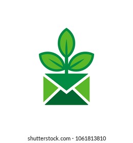 Mail Nature Logo Icon Design