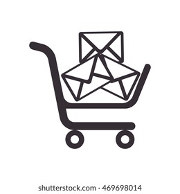mail new cart web message letter mailing vector  isolated and flat illustration
