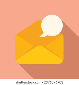 Mail new message icon flat vector. Share button. Internet application