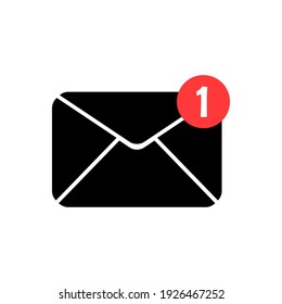 Mail new message icon. New message vector icon in flat style. Icon for web design and graphic interface. Vector illustration. Internet icon.