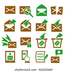 mail, note icon set