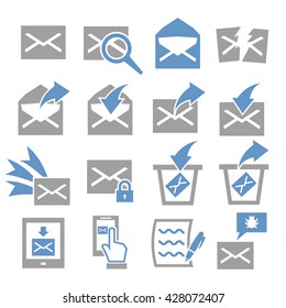 mail, note icon set