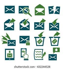 mail, note icon set