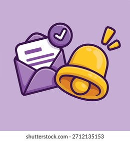 Mail Notification Bell Symbol Cartoon Vektor