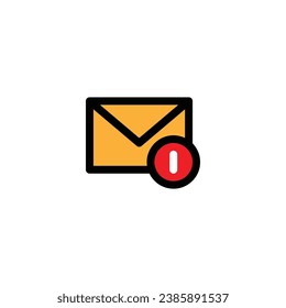 Mail notification with filled line icon vector illustration