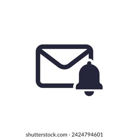 E-Mail-Benachrichtigungssymbol, Piktogramm auf weiß