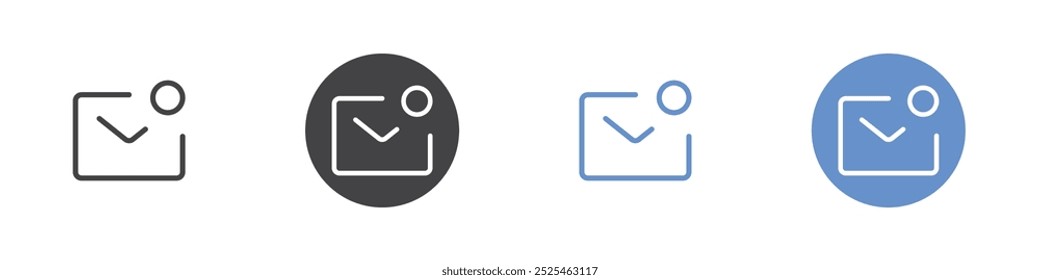 Icono de notificación de correo Símbolo de arte de contorno delgado