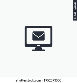 Notificación por correo, icono plano de calidad superior. Concepto de logotipo vector para gráficos web, EPS 10