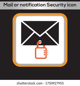 mail or notification Security icon. vector graphics