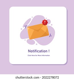 Mail Notification Web Landing Page Vector Illustration