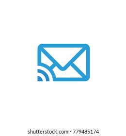  mail now logo wifi flat vector template