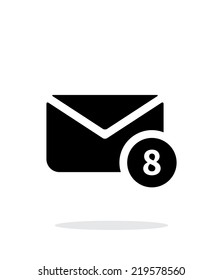 Mail with numbers icon on white background. Vector illustration.
