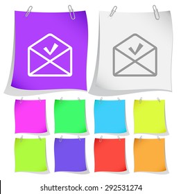 mail ok. Vector note papers.