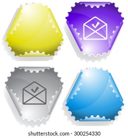 mail ok. Vector sticker.
