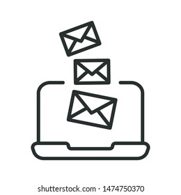 mail online - minimal line web icon. simple vector illustration. concept for infographic, website or app.