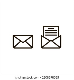 ilustración vectorial cerrada y abierta de correo