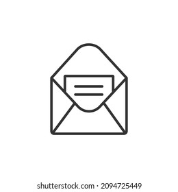 mail open editable stroke line icon, communication icon