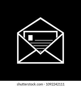 Mail open of an envelope with a letter inside vector icon