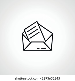 E-Mail, Umschlagsymbol öffnen. E-Mail-Zeilensymbol.