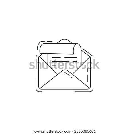 mail, open envelope outline icon. Email thin line icon.