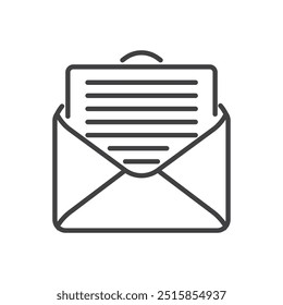 abrir e-mail com ícone de contorno de arquivo ilustração de design de vetor