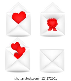 Mail open with heart. Vector illustration
