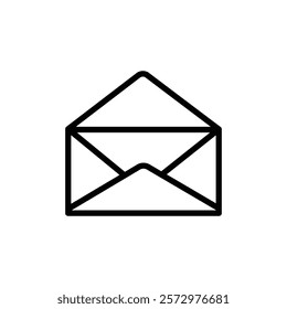 Mail open icon flat editable icon mark