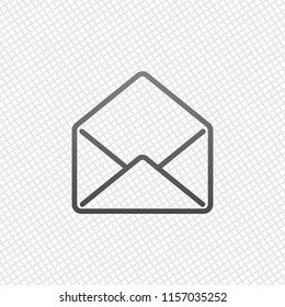 mail open icon. On grid background