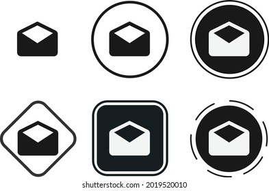 mail open icon set. Collection of high quality black outline logo for web site design and mobile dark mode apps. Vector illustration on white background