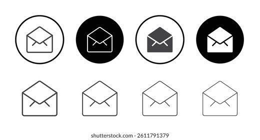 Mail open icon Symbol line set