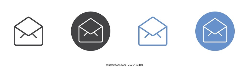 Mail open icon Thin outline art symbol