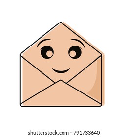 Mail open symbol smiling cartoon