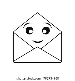 Mail open symbol smiling cartoon