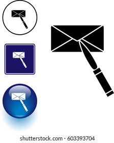 botón y signo de símbolo de apertura de correo